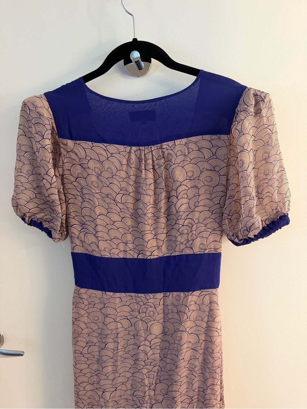 Yasmin LeBon 100% Silk Maxi Dress with Puff Sleeve Tie Waist Size 6 (UK 8) - Picture 11 of 13